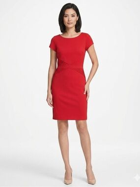 Ellen Tracy Vibrant Red Dress Sz 10